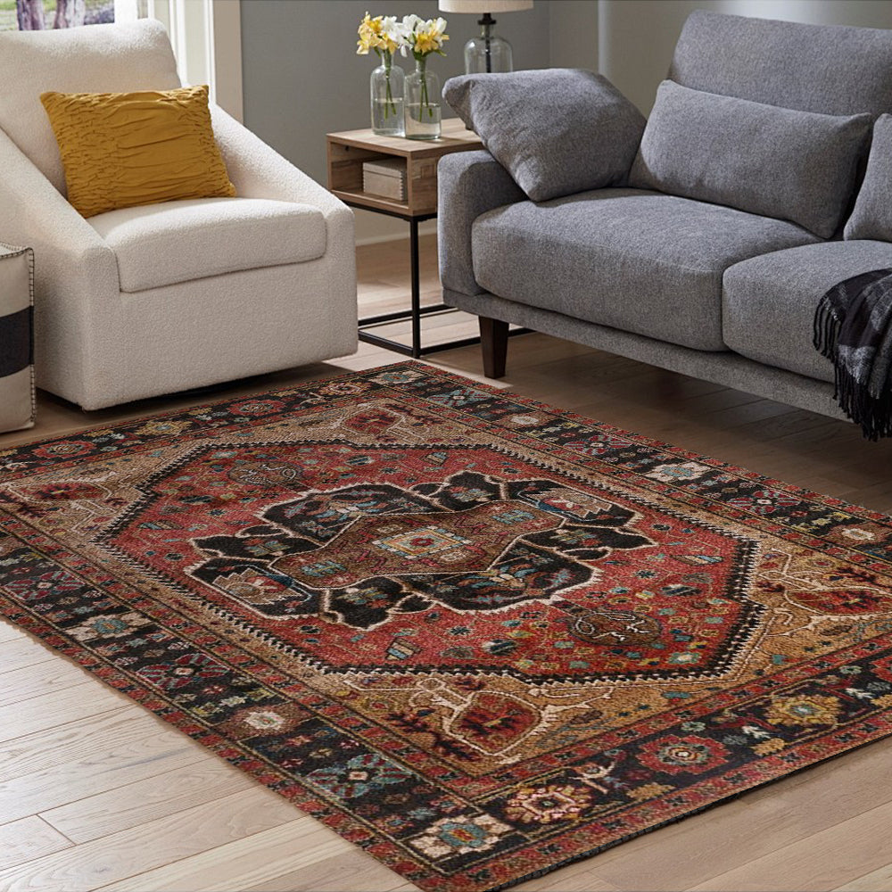 Foldable Washable Vintage Carpets - Decorative Area Carpet for Home Décor