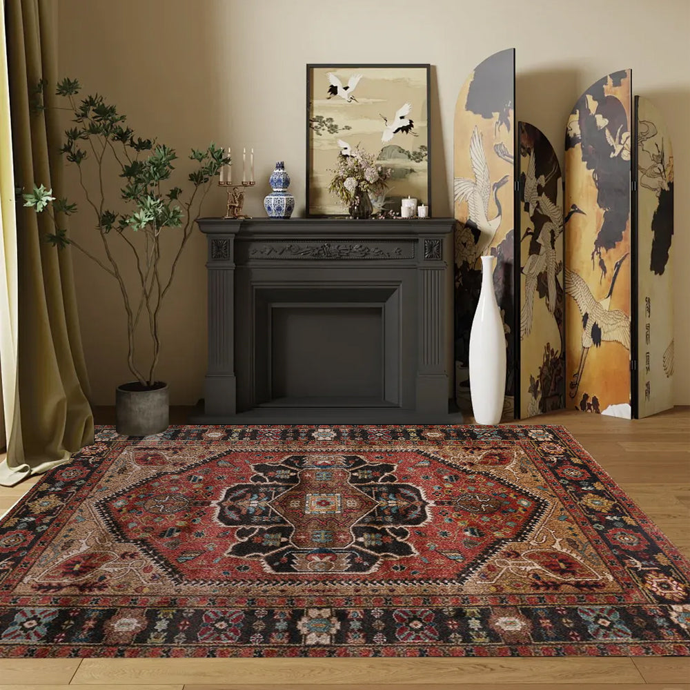 Foldable Washable Vintage Carpets - Decorative Area Carpet for Home Décor