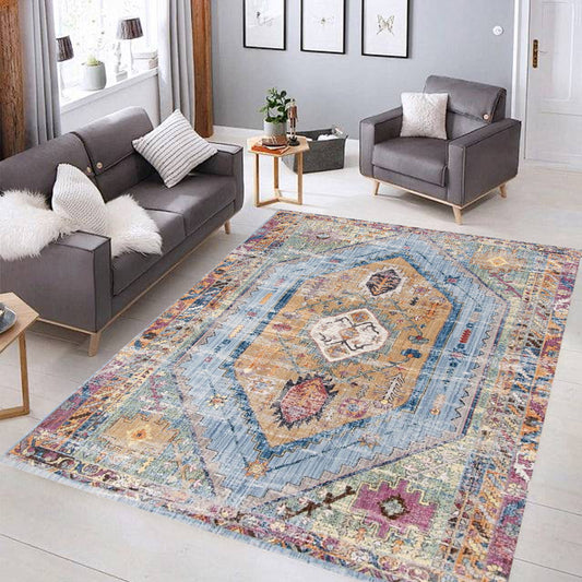 Foldable Washable Vintage Carpets - Decorative Area Carpet for Home Décor