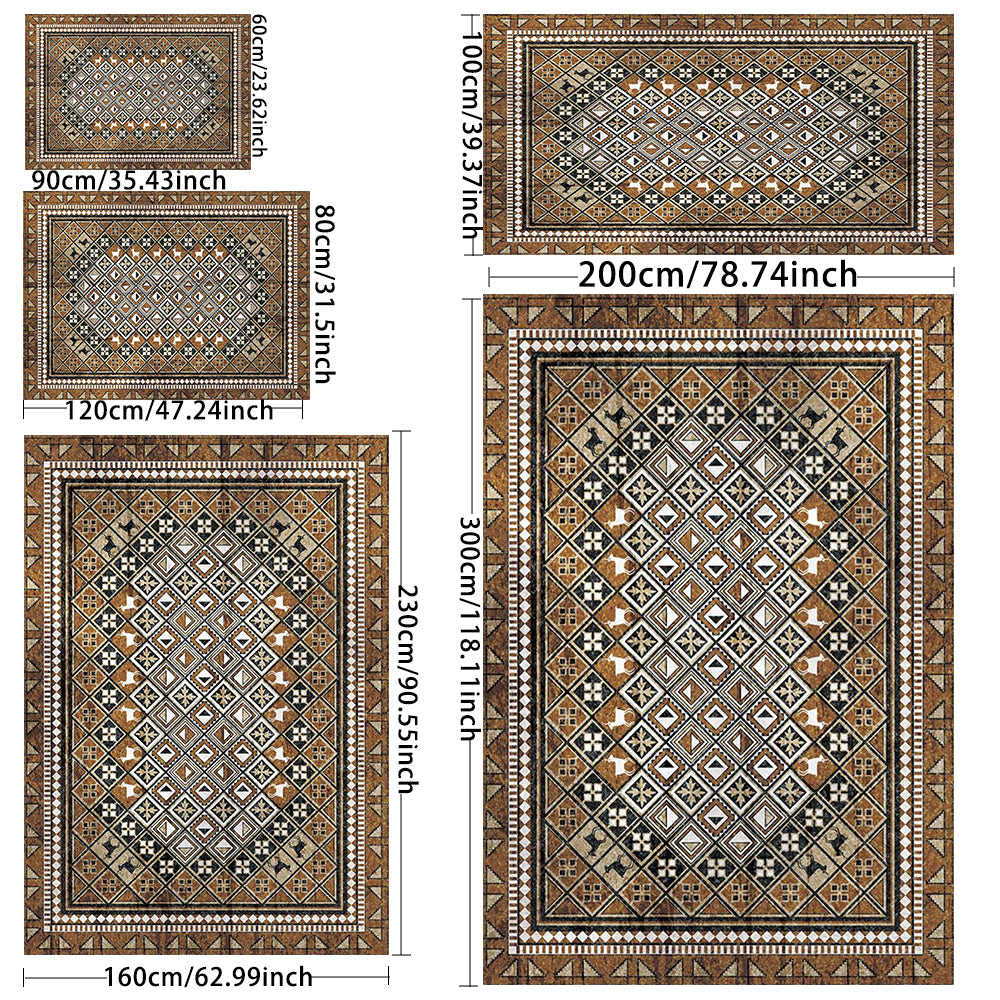 Foldable Washable Vintage Carpets - Decorative Area Carpet for Home Décor