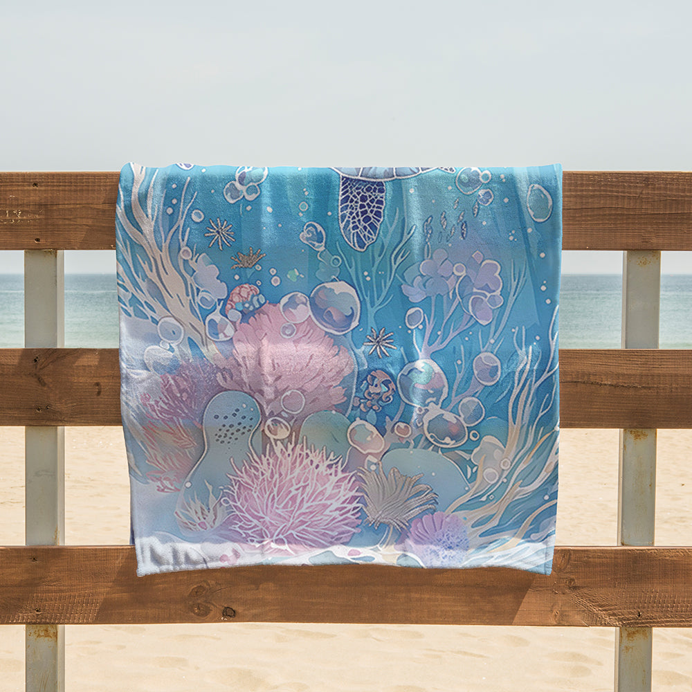 Printed Beach Towels for Vacation - Absorbent Beach Bath Towel in Individual OPP Packaging