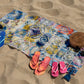 Printed Beach Towels for Vacation - Absorbent Beach Bath Towel with Square Mesh Bag Packaging