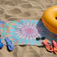 Printed Beach Towels for Vacation - Absorbent Beach Bath Towel with Round Mesh Bag