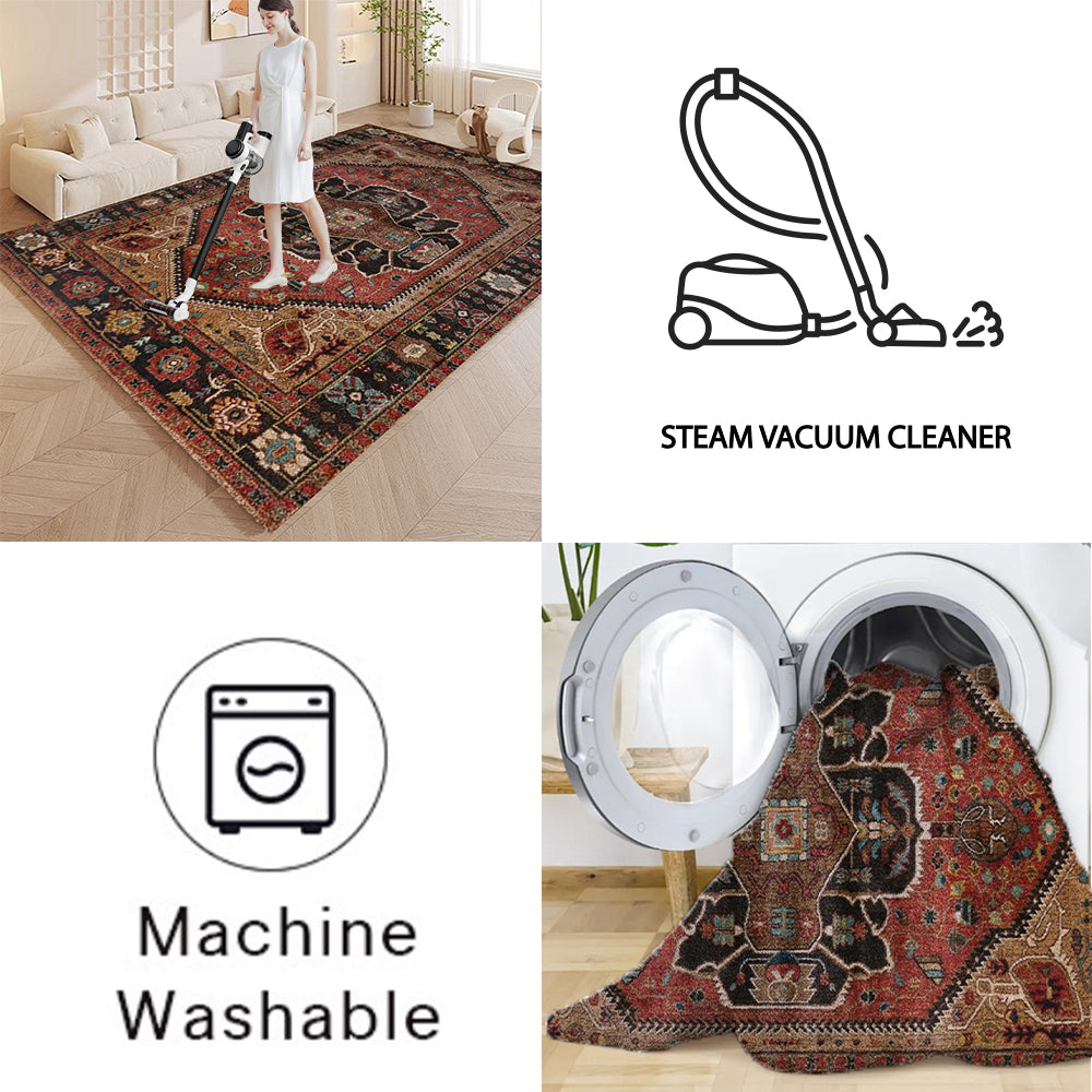 Foldable Washable Vintage Carpets - Decorative Area Carpet for Home Décor