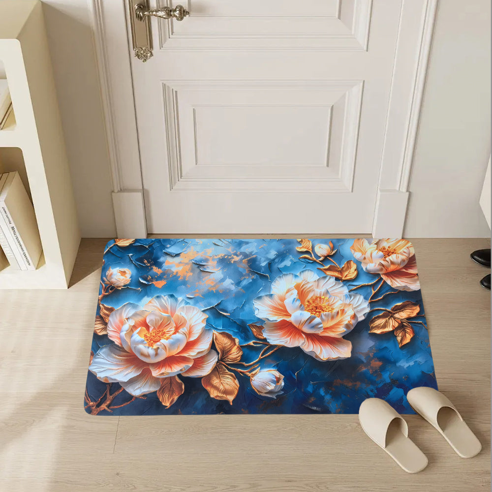 Floral Bathroom Entryway Mats