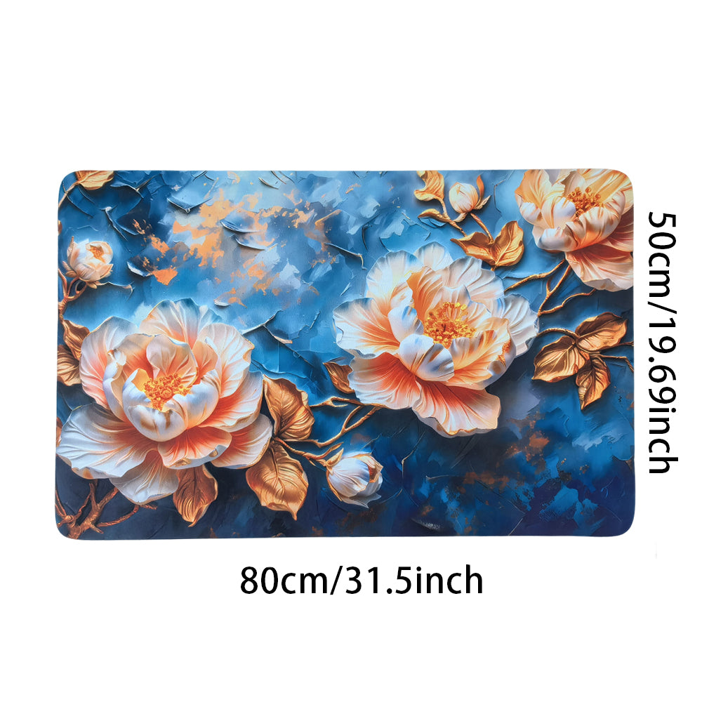 Floral Bathroom Entryway Mats