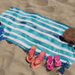 Printed Beach Towels for Vacation - Absorbent Beach Bath Towel with Square Mesh Bag Packaging