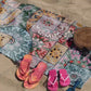 Printed Beach Towels for Vacation - Absorbent Beach Bath Towel with Round Mesh Bag